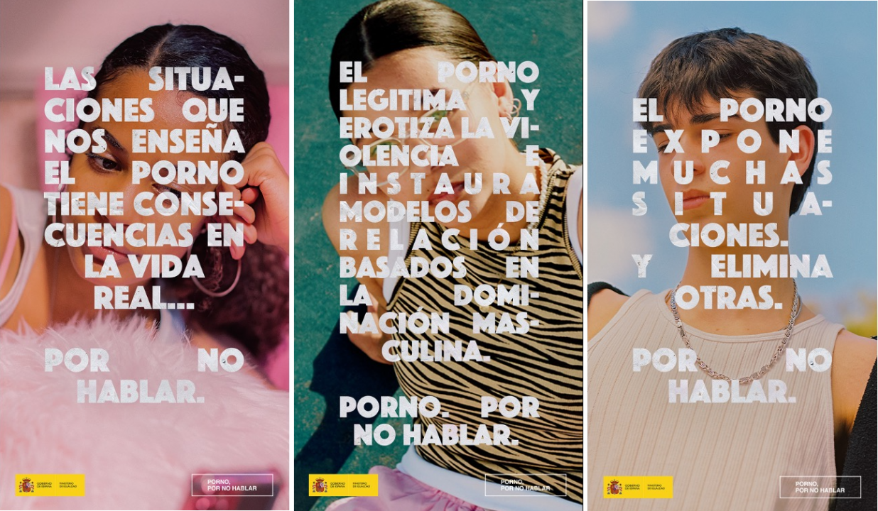 Imagen Campaña Porno, por no hablar - Ministerio de Igualdad